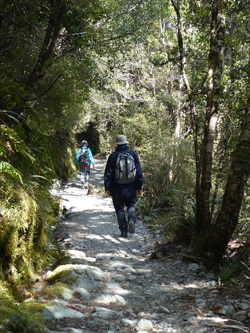Judith and Andrew on the trail down from Key Summit, Nov 2015